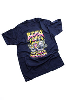 Funny BJJ tee for men and women featuring an insect applying a buggy choke to an exterminator who passed the bug's guard but was then caught in a submission and passed out.