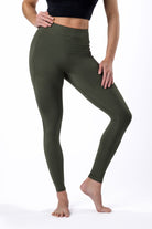 The best and highest rated Jiu Jitsu spats for women in BJJ, featured in Sage green, front view.