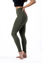 The best and highest rated Jiu Jitsu spats for women in BJJ, featured in Sage green, side view.