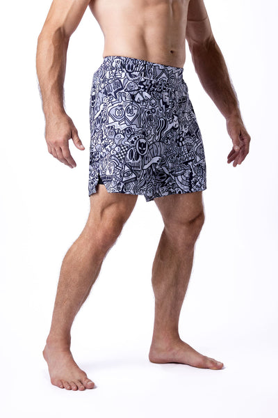 【mnem】Pve Stud Shorts Men's Doodle NoGi BJJ Shorts | Jiu Jitsu Art Wear – GAIDAMA