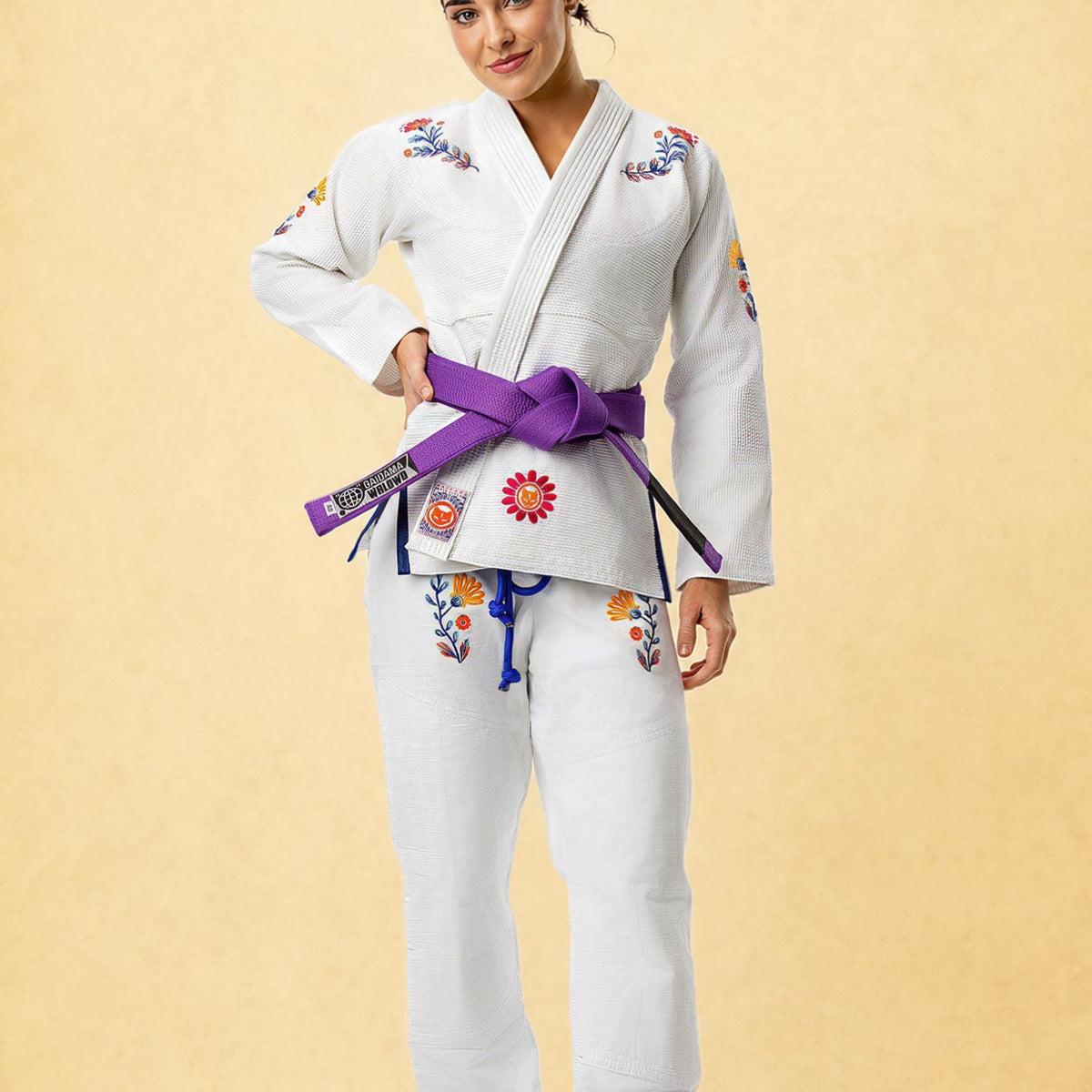 Women's Perfect Fit™ Embroidered Gi | Flores Eternas | White – GAIDAMA