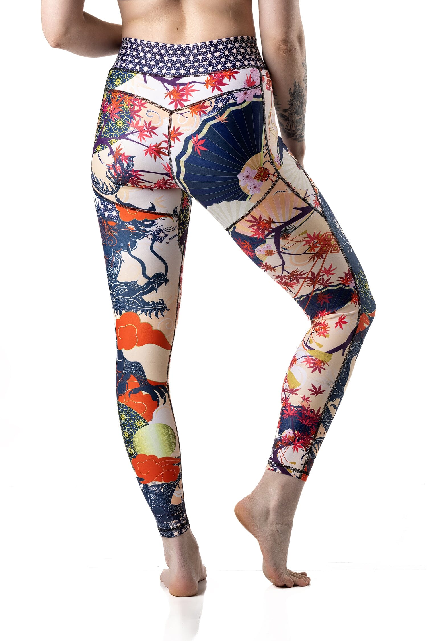 Japanese Dragon Yoga Leggings  Printed yoga leggings, Womens yoga